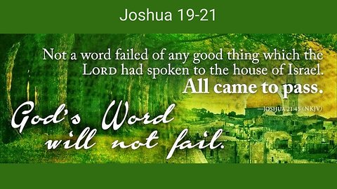 Joshua 19 - 21 : Cities of Refuge