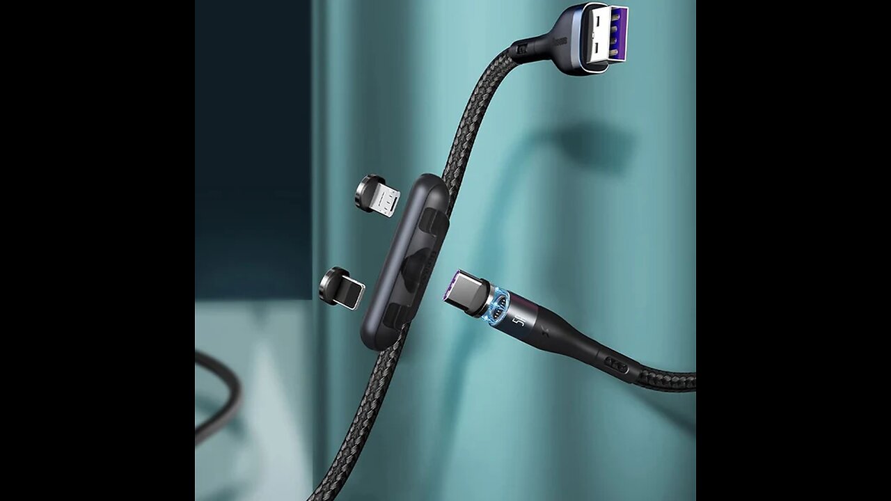 3-in-1 Magnetic Charging Cable, with Fast Charging, Indicator Light, Dust-proof & Data Transmission