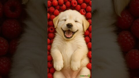 Puppy Eats Raspberry& BECOMES One!