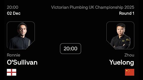 🔴 ถ่ายทอดสดสนุกเกอร์ 🏴󠁧󠁢󠁥󠁮󠁧󠁿 รอนนี่ โอซัลลิแวน VS โจว เย่หลง 🇨🇳 ศึก ยูเค แชมเปี้ยนชิพ