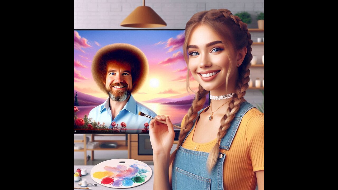 Following A Bob Ross Painting Tutorial