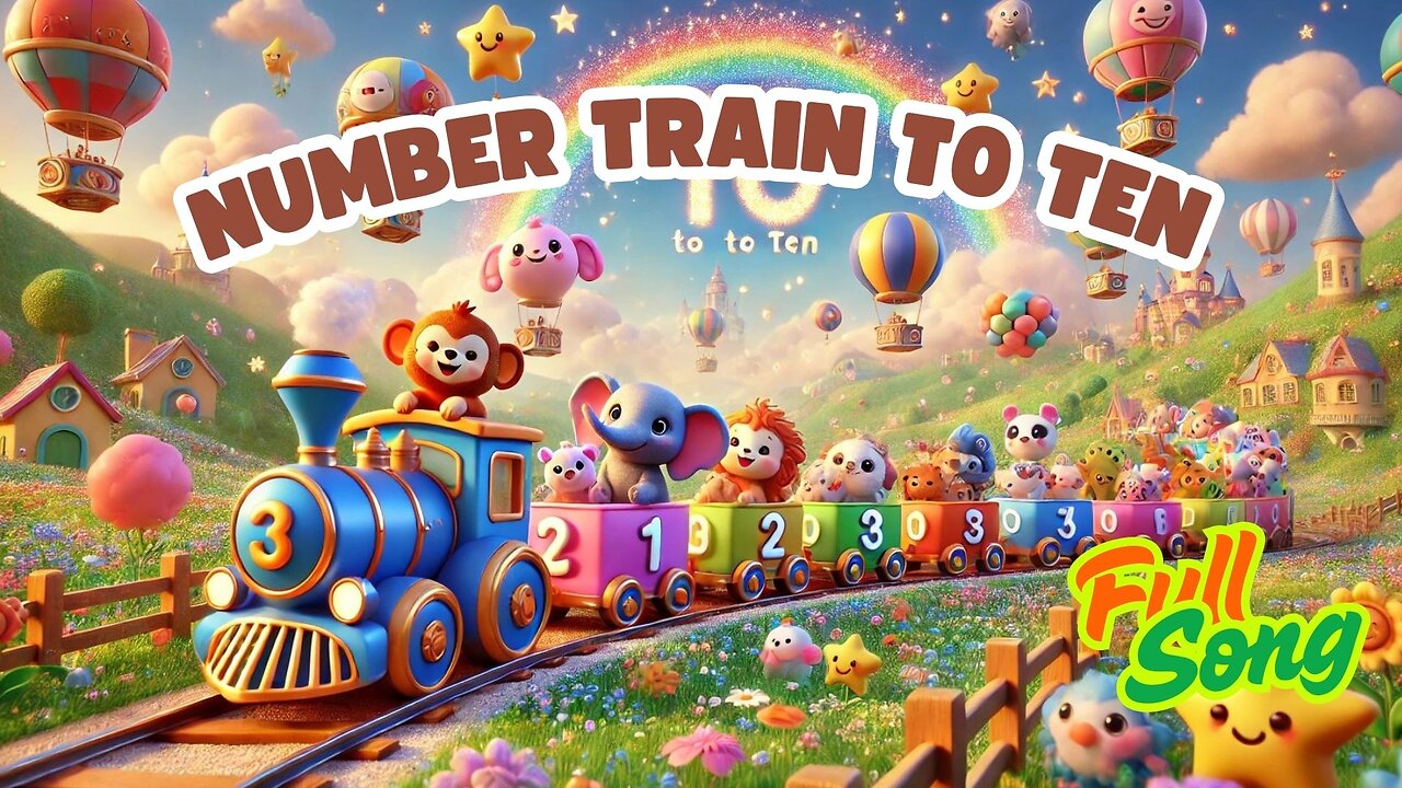 Number Train to Ten 🚂 | Counting Nursery Rhyme and Learning Song for Kids