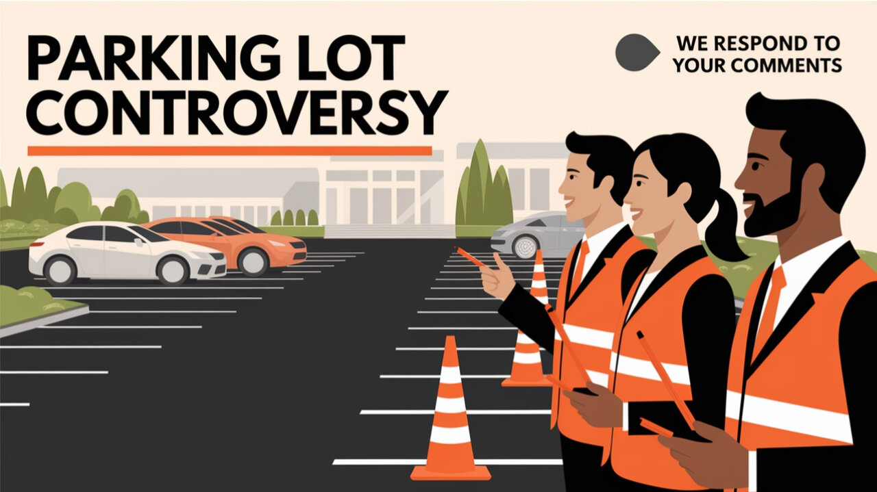 Parking Lot Controversy- We respond to your comments!