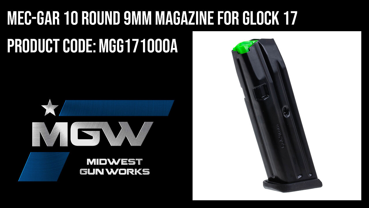 Mec-Gar 10 Round 9mm Magazine for Glock 17 - MGG171000A