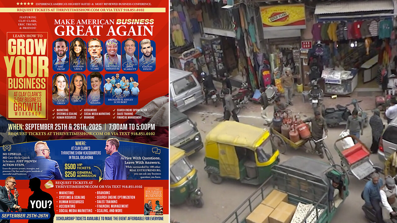 Join Eric Trump At Clay Clarks Sept. 25-26 ThrivetimeShow.com Business Conf + Seating Starts At 5 AM + Events Starts At 7 AM + Only Enough Parking for 3% of Attendees + YOU MUST TAKE AN UBER, LYFT OR TAXI to the Facility