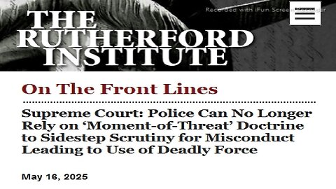 ARTICLE ONLY>SUPREME COURT POLICE CAN NO LONGER RELY ON MOMENT-OF-THREAT" DOCTRINE TO SIDESTEP SCRUTINY FOR MISCOUNDUCT LEADING TO USE OF DEADLY FORCE - 7 mins.