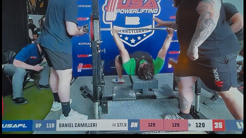 Bench Press Comp PR 120KG/264LBs Philly Primetime Powerlifting Meet