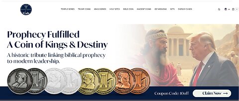 il sito ufficiale delle monete di Donald Trump con Re Ciro di Persia del Terzo Tempio di Gerusalemme,le monete da collezione shekel in argento e altri materiali sono in vendita sul sito temple-coins.com da anni DOCUMENTARIO