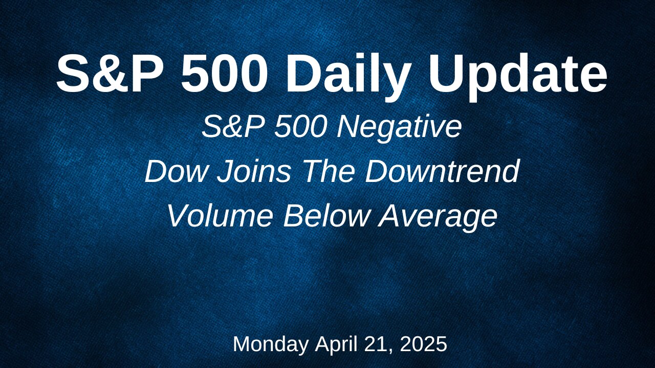 S&P 500 Daily Update for Monday April 21, 2025