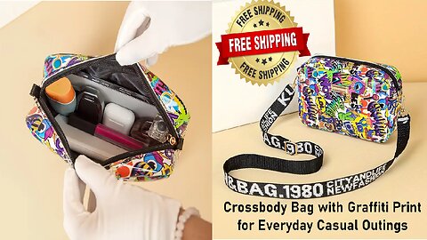 Review about this Women's Lightweight Crossbody Bag with Graffiti Print for Everyday Casual Outings