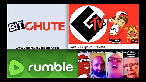 Tainted Jim Fetzer Russ Winter Joachim Hagopian Vow To Censor Victor Hugo On GoyimTV Rumble BitChute