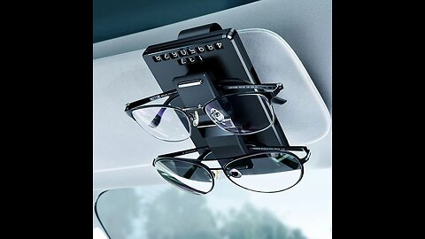 Double-Slot Sunglass Holder for Cars, with Card Hoder & Phone Number Display