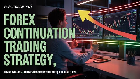 Forex Continuation Trading Strategy | Moving Averages+Volume+Fibonacci Retracement | Bull/Bear Flags