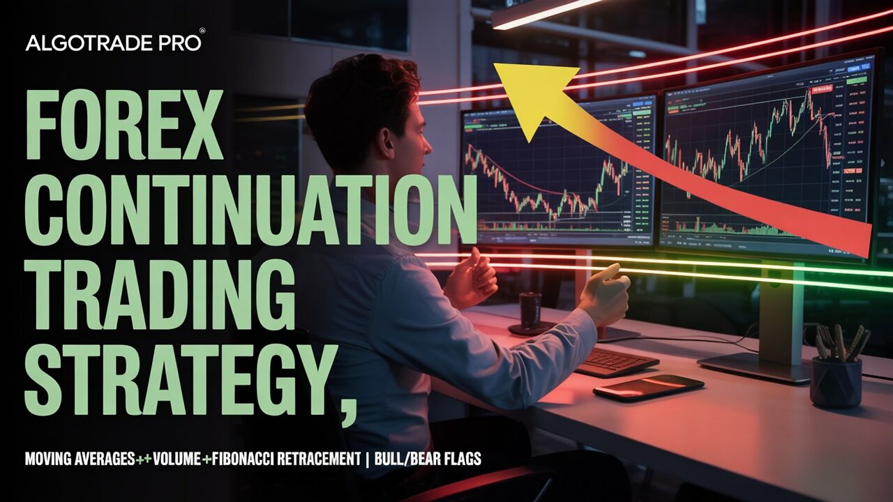 Forex Continuation Trading Strategy | Moving Averages+Volume+Fibonacci Retracement | Bull/Bear Flags