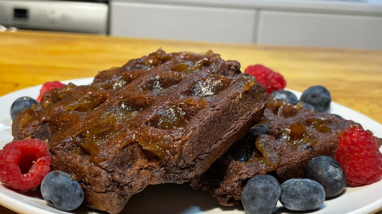 Banana Cocoa Waffles (Grain Free)