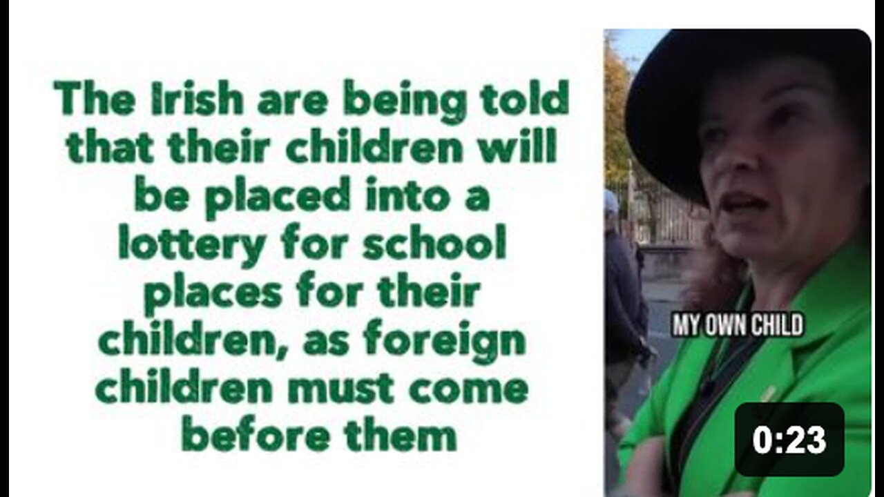 The Irish are being told that their children will be placed into a "lottery" for school places for their children, as foreign children must come before them.