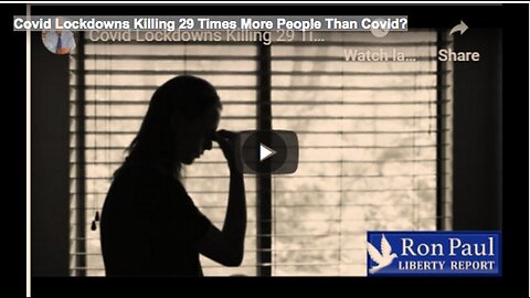 "Covid Lockdowns Cause 29 Times More Deaths Than Covid Itself"
