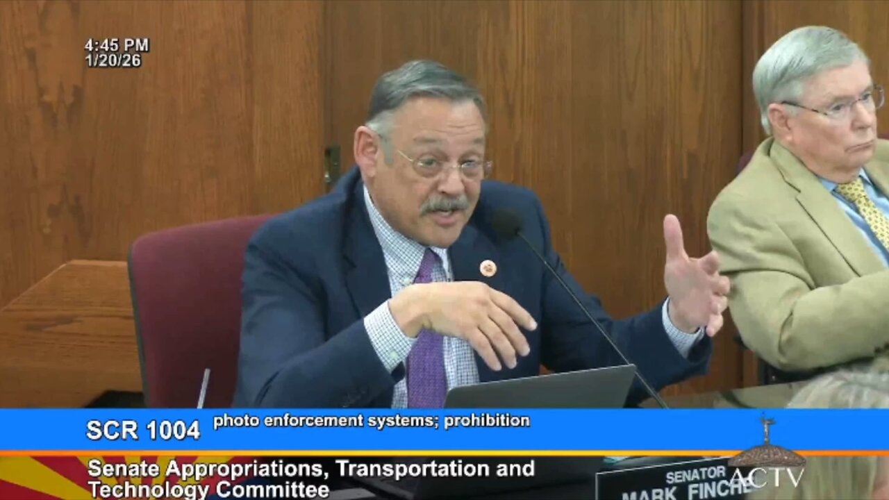 Sen. Mark Finchem: Traffic Cameras "Portable Cash Registers" That DON'T Slow Drivers