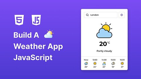 Build a Weather App in HTML, CSS & JavaScript | Beginner JavaScript Project #live #livestream