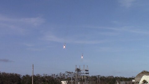 SpaceX First Double Booster Rocket Landing 6 Feb 2018 Cape Canaveral Air Force Station