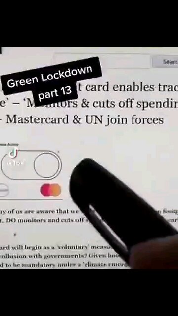 Mastercard Team's Up With The UN-To Monitor Your Carbon Footprint-Social Credit Score In The Making