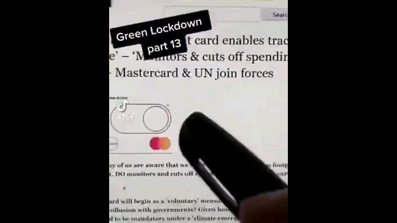 Mastercard Team's Up With The UN-To Monitor Your Carbon Footprint-Social Credit Score In The Making