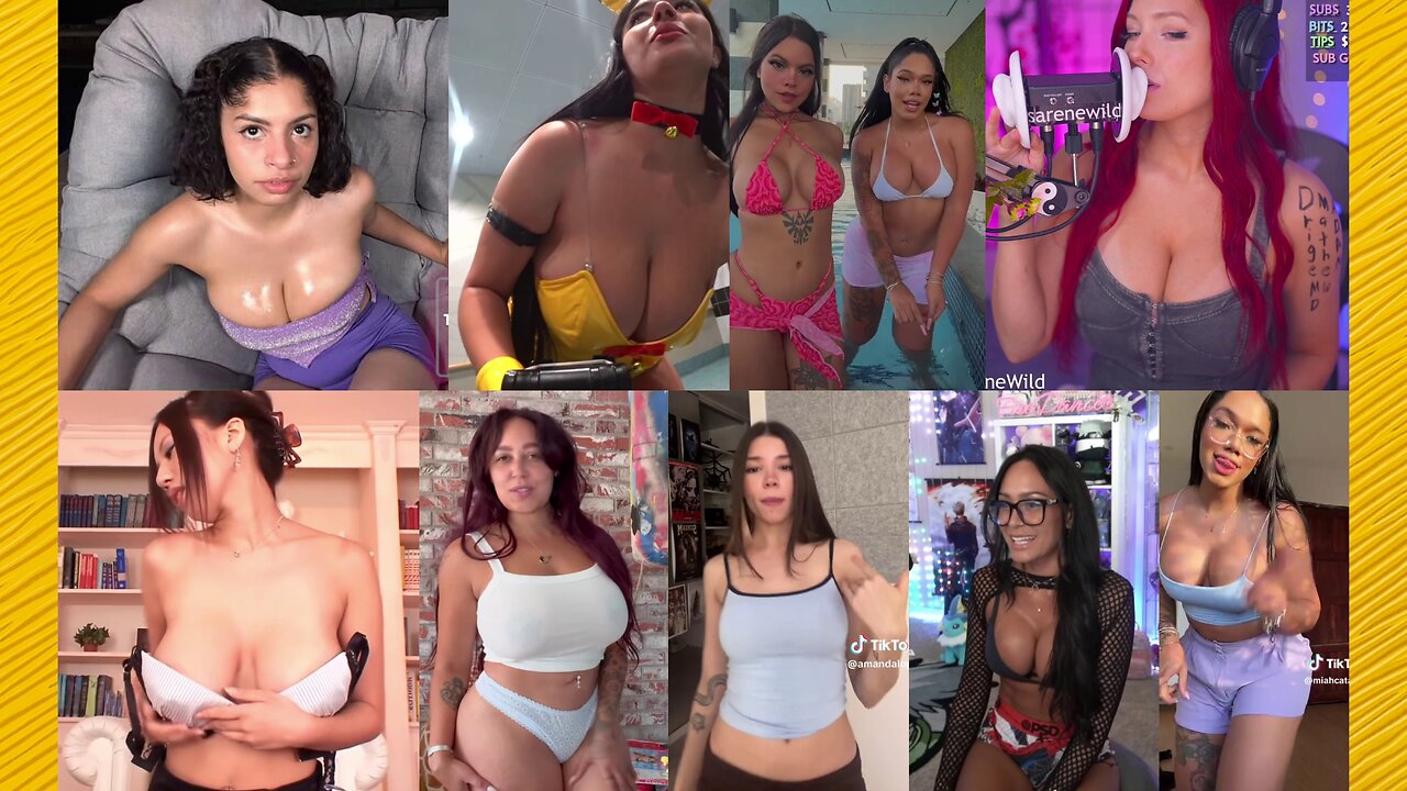 Huge Boobs / No Bra / Hard Nipples 68 - Big bank tiktok challenge ❤️‍ClipchampGirls 2025