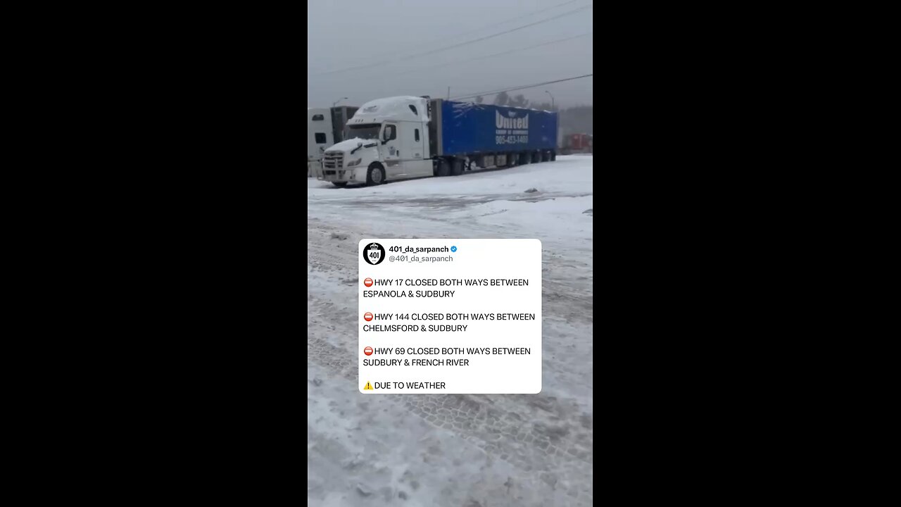 Ontario Snowstorm Closes Highways