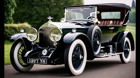 The 1921 Bentley 3 Car with white rubber tires wheels Driving on the road