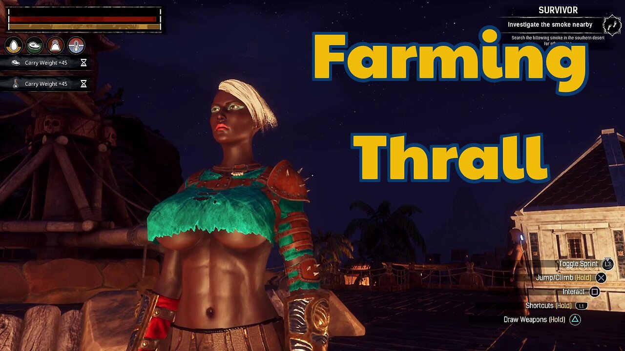 Conan Exiles Farming thralls busty boobs Breast Expansion huge tits