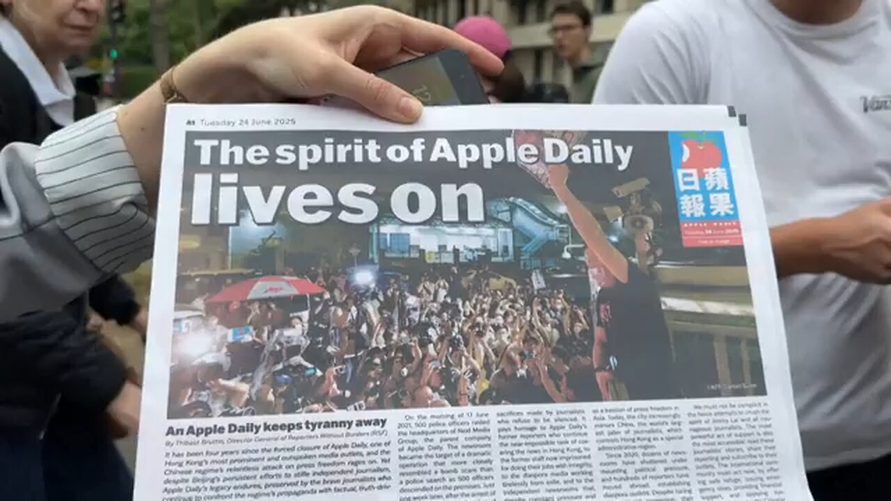 Journalists honour Hong Kong's Apple Daily four years after forced closure