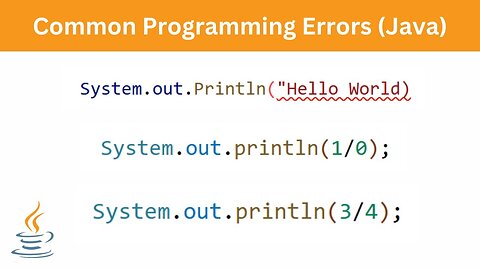Common Programming Errors | Java