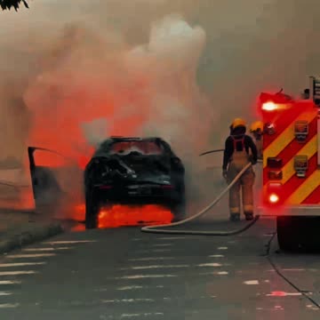 Bomberos controlan incendio de carro