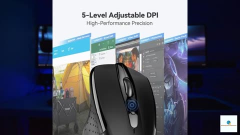 TECKNET Wireless Mouse, 2.4G Ergonomic Optical Mouse, Computer Mouse for Laptop, PC, Compu