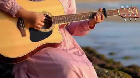 Acoustic Harmony 🎶 | #shorts #muslimah #guitarshorts