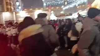 Islamic celebrations and Arabic music outside the Christmas markets in Toulouse, France.
