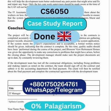 Student Work (Case Study Analysis) | CS6050 Software Development | MMU Computer Science UK