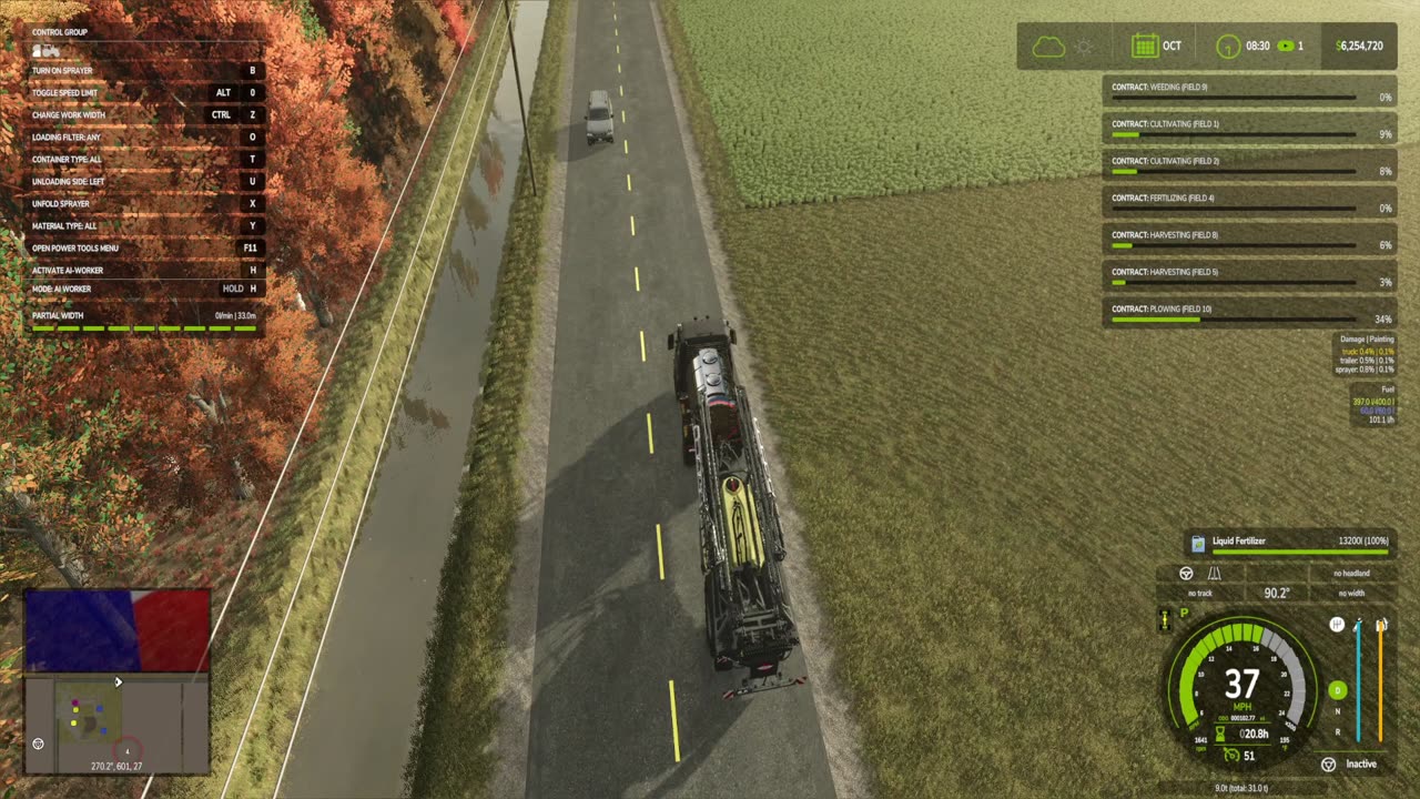 Got a couple of cotton harvesting contracts plus running the combine across the sunflower field