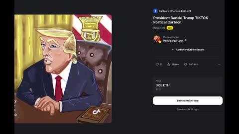 Political Cartoon NFT President Donald Trump tiktok wealthy buyers