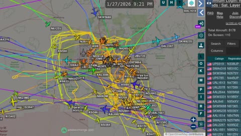 More Phoenix Arizona air traffic time lapsed with audio - Jan 31 2026 -