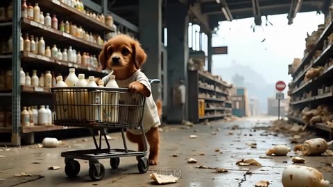 Puppy tried to rescue a lovely baby in an earthquake..