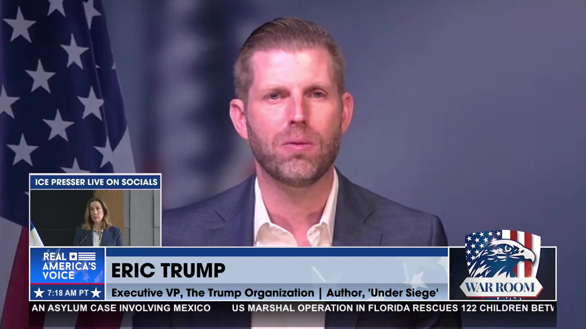 ASSASSINATION ATTEMPTS “UNACCEPTABLE,” ERIC TRUMP SAYS