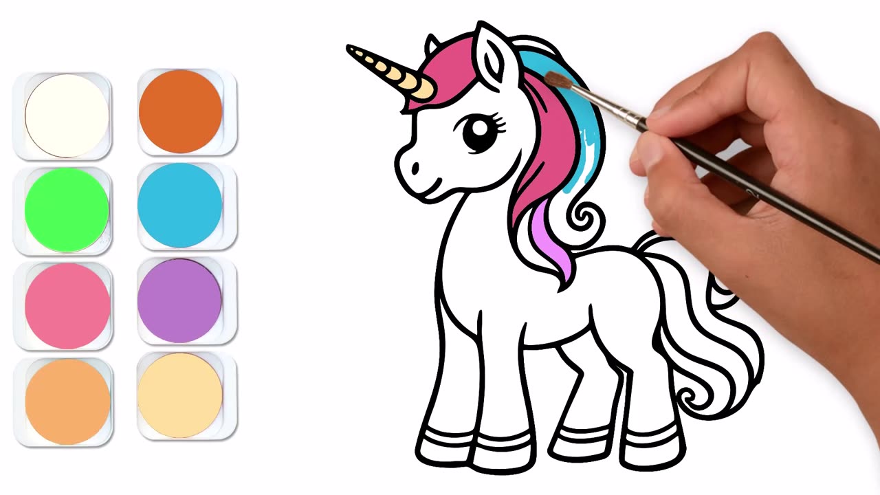 Unicorn Painting for Kids (Ages 4-6) | Step-by-Step Easy Art Tutorial