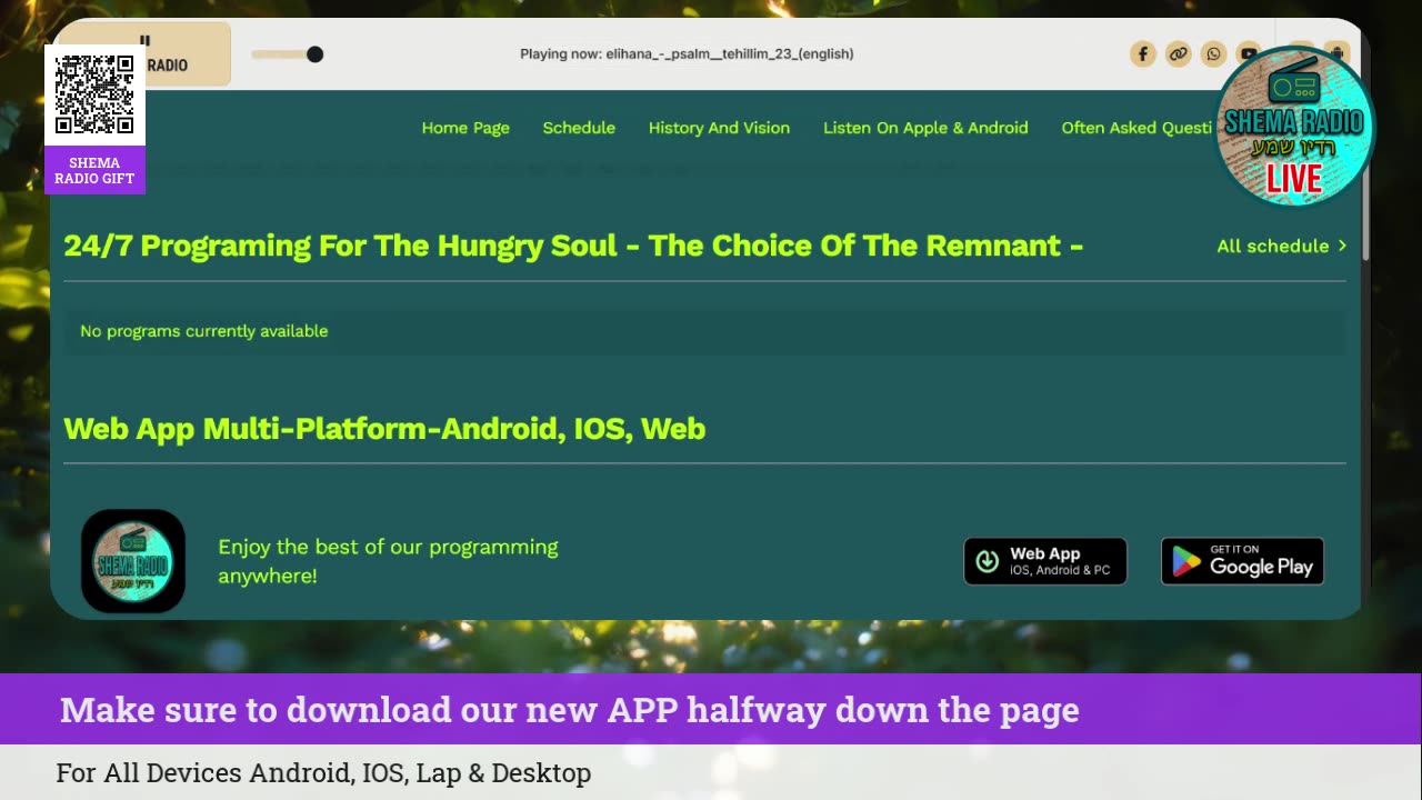 Shema Internet Radio Live Daily Stream