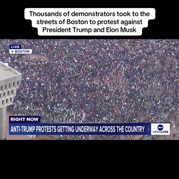 Thousands of demonstrators took to the streets of Boston to protest against President Trump and Elon Musk!