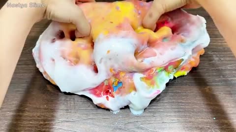 Rainbow Stitch Slime Mixing Nails, Clay & Glitter ASMR_part3