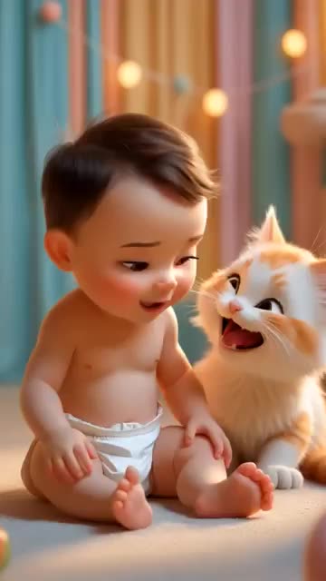 "When cuteness meets comedy — this kitten wasn’t ready for that baby fart! 💨😹"