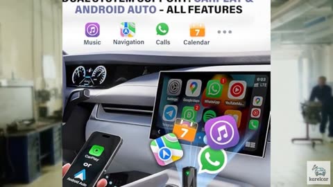 Wireless CarPlay Adapter– Android Auto Wireless Adapter, 5.8GHz Wi-Fi Plug & Pl