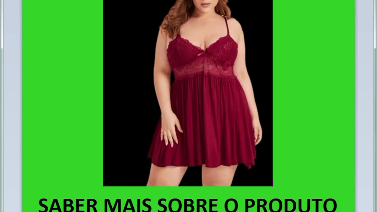 Camisola Plus Size Feminina Sensual Sem Bojo Com Renda Lingerie Sexy Linha Noite Verão Pijama