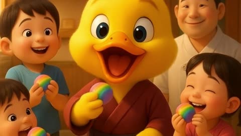 QUACKY DUCK makes Rainbow Mochi for his friends | Cute Pets for Kids 🐤🍩